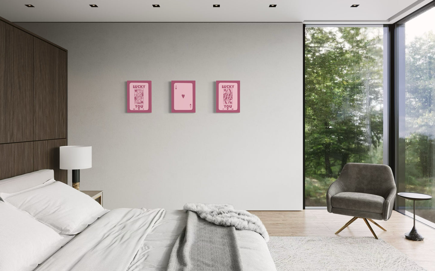Set de 3 Cuadros Canvas – Pink Cards