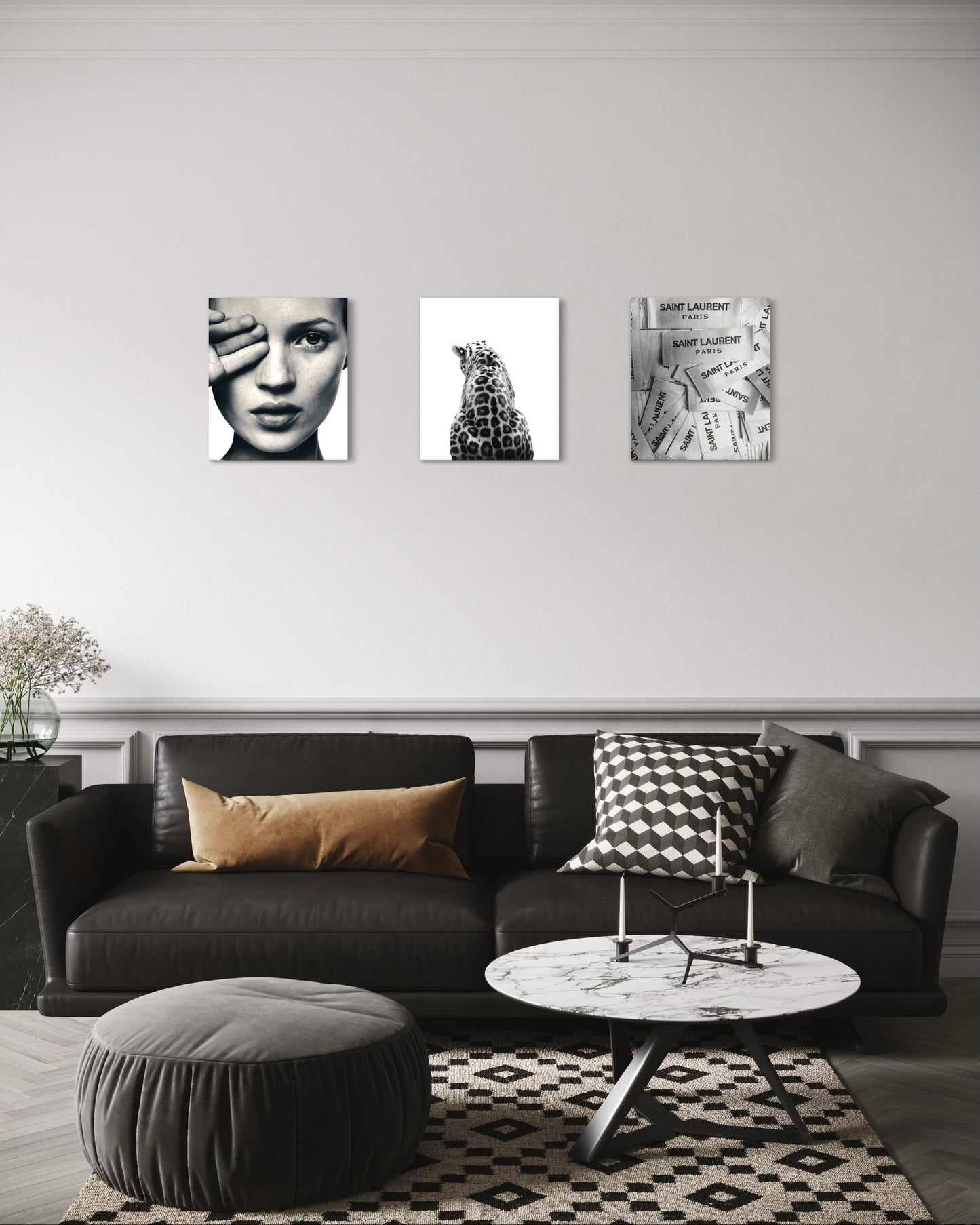 Set de 3 Cuadros Canvas – Kate Moss