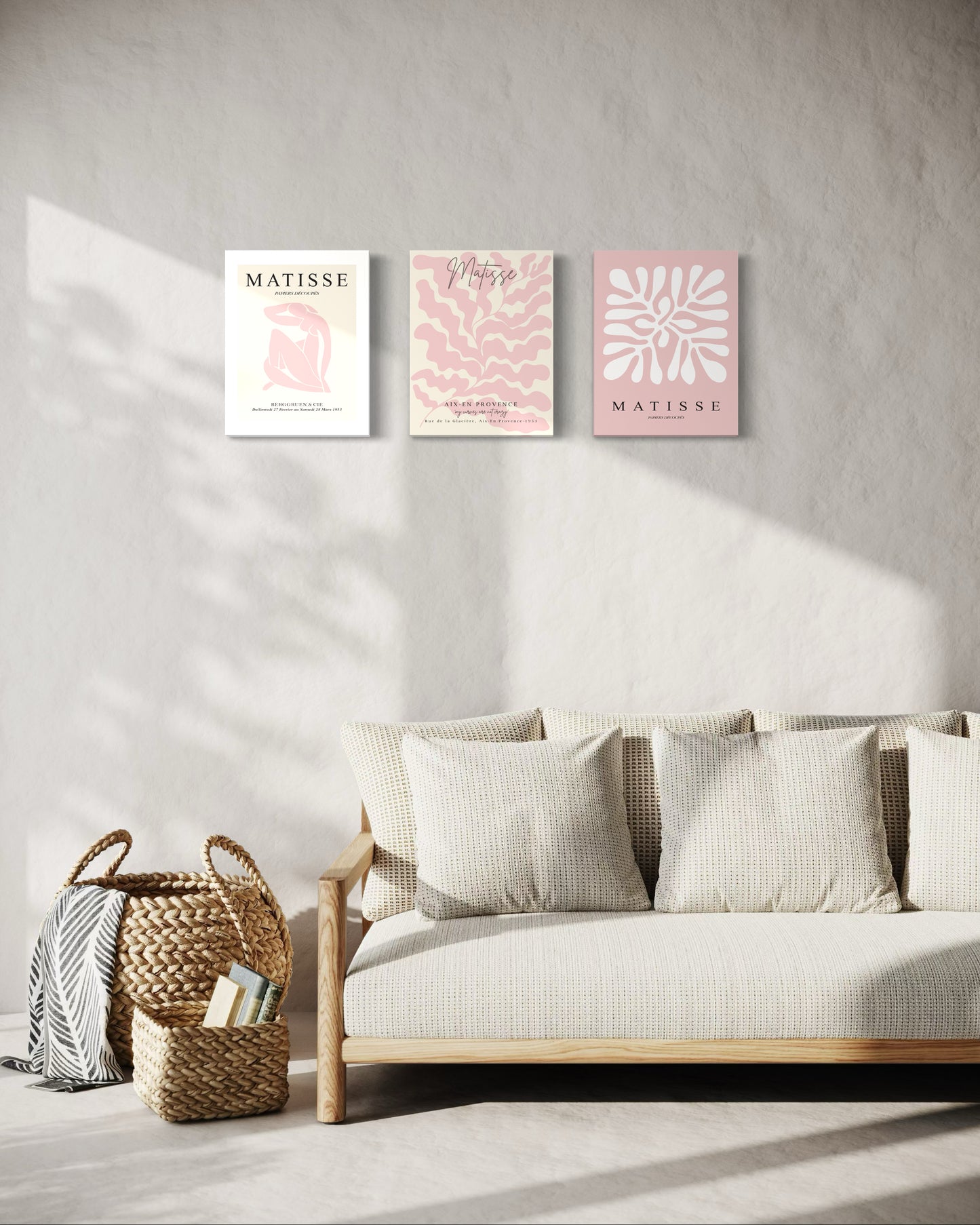 Set de 3 Cuadros Canvas - Matisse Pink