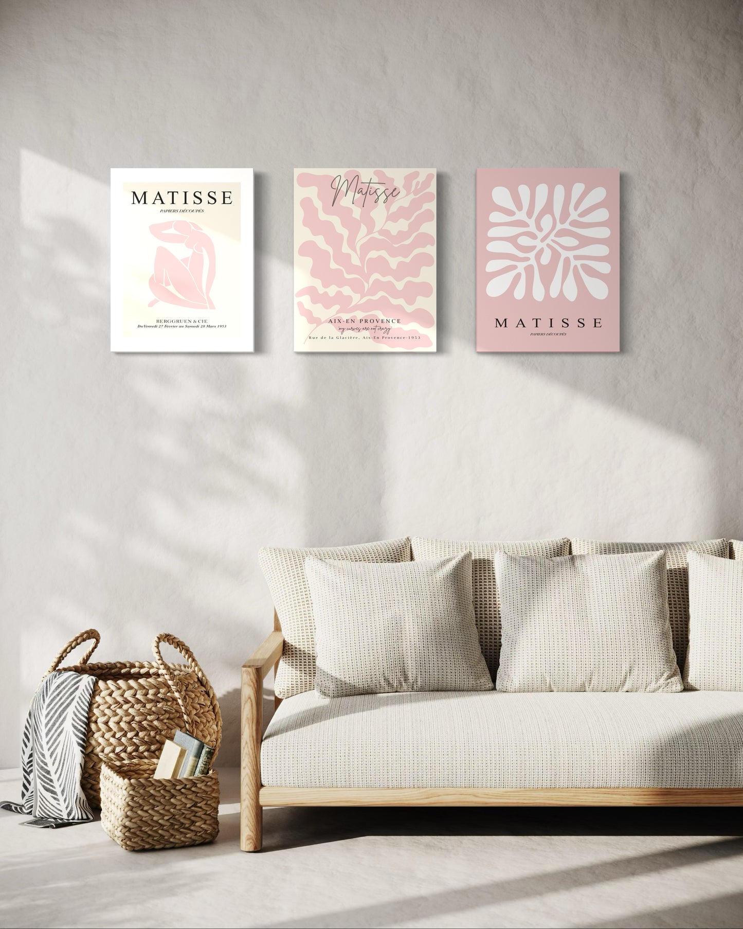 Set de 3 Cuadros Canvas - Matisse Pink