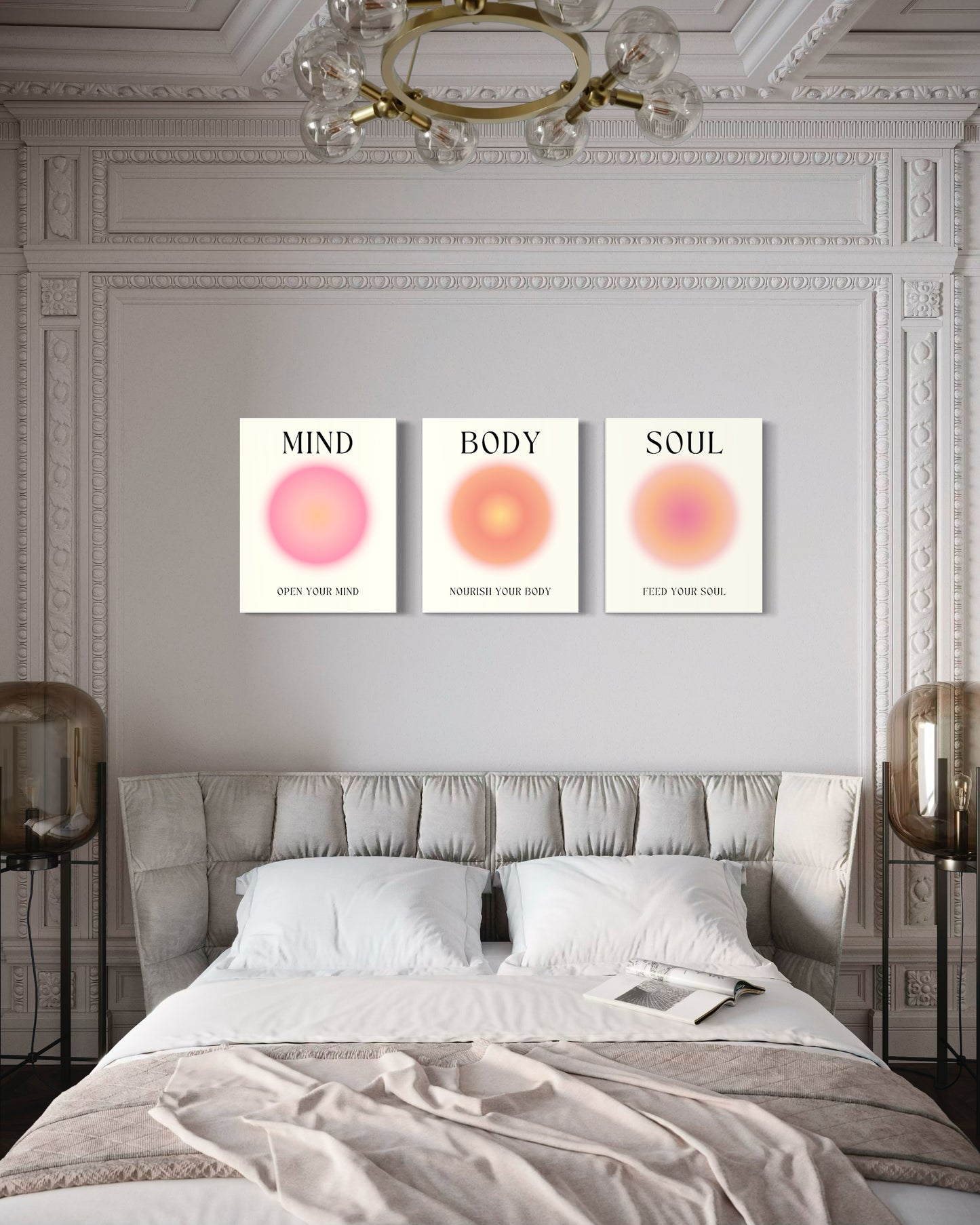 Set de 3 Cuadros Canvas – Mind Body Soul