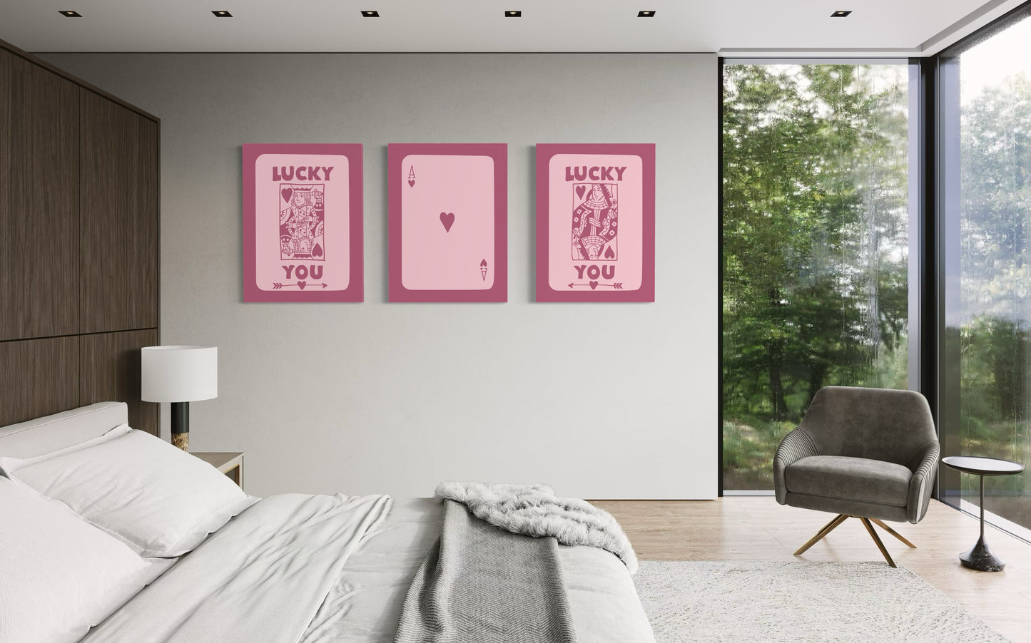Set de 3 Cuadros Canvas – Pink Cards