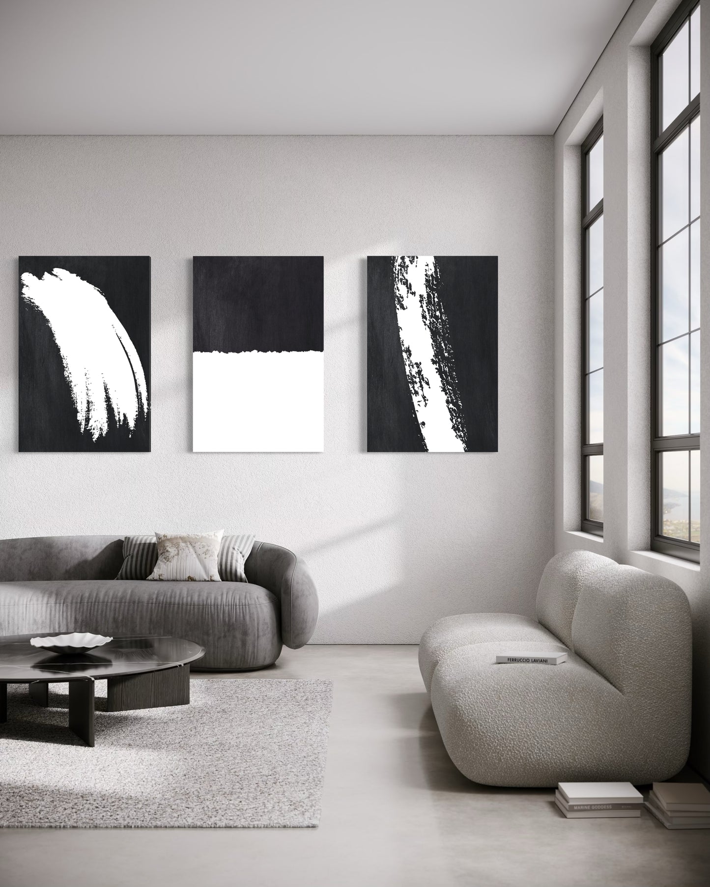 Set de 3 Cuadros Canvas – B&W