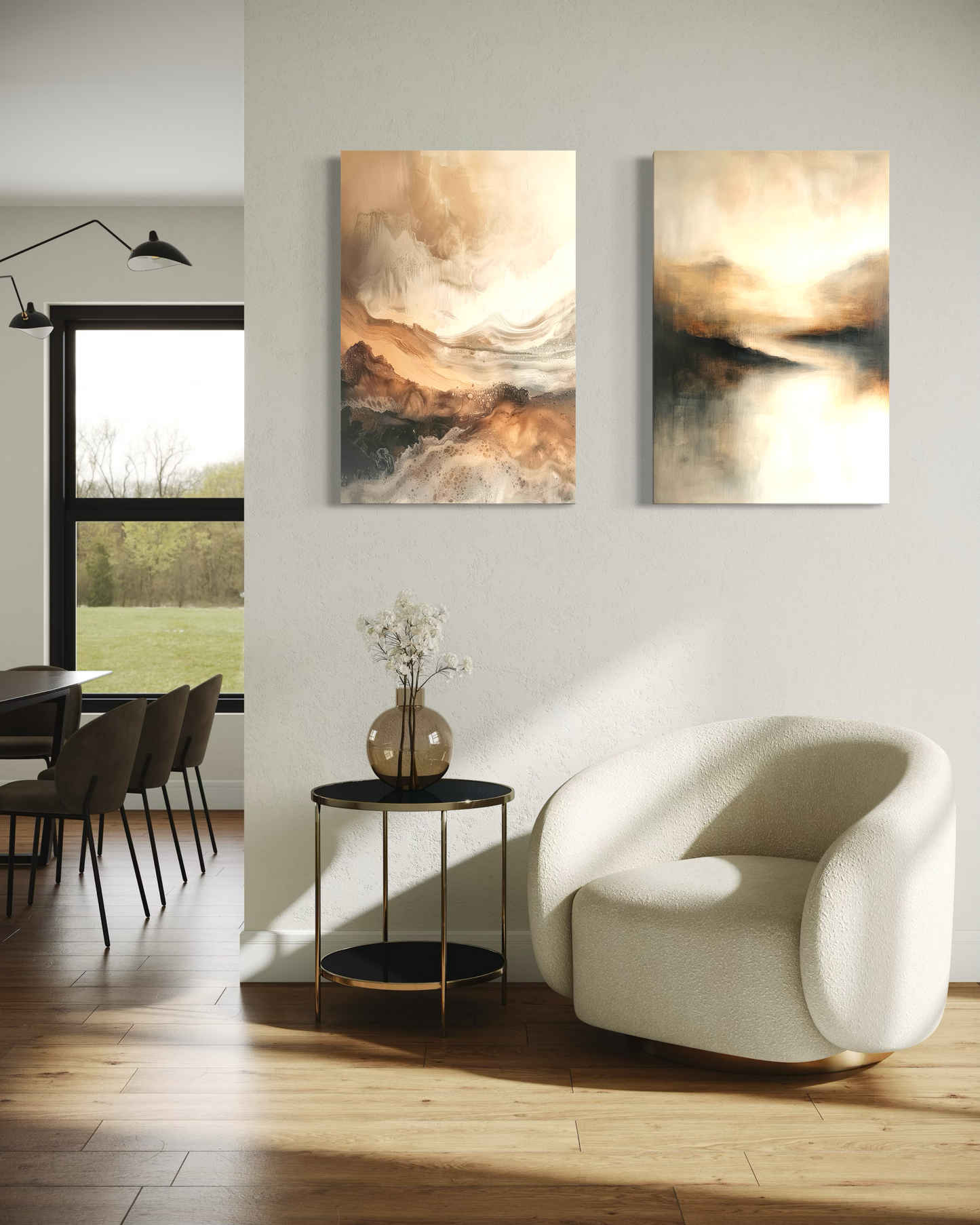 Set de 2 Cuadros – Arte Moderno Wabi Sabi