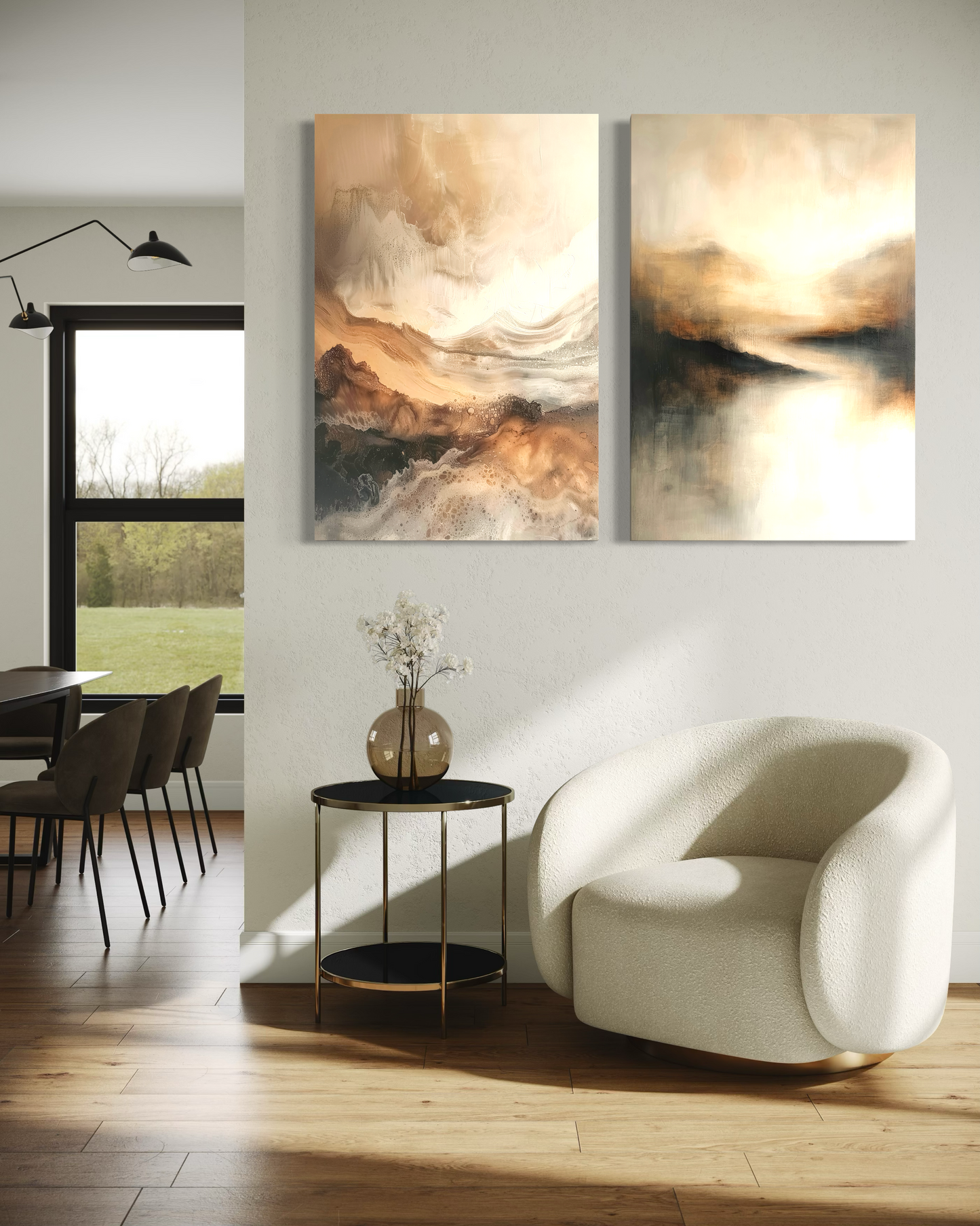 Set de 2 Cuadros – Arte Moderno Wabi Sabi
