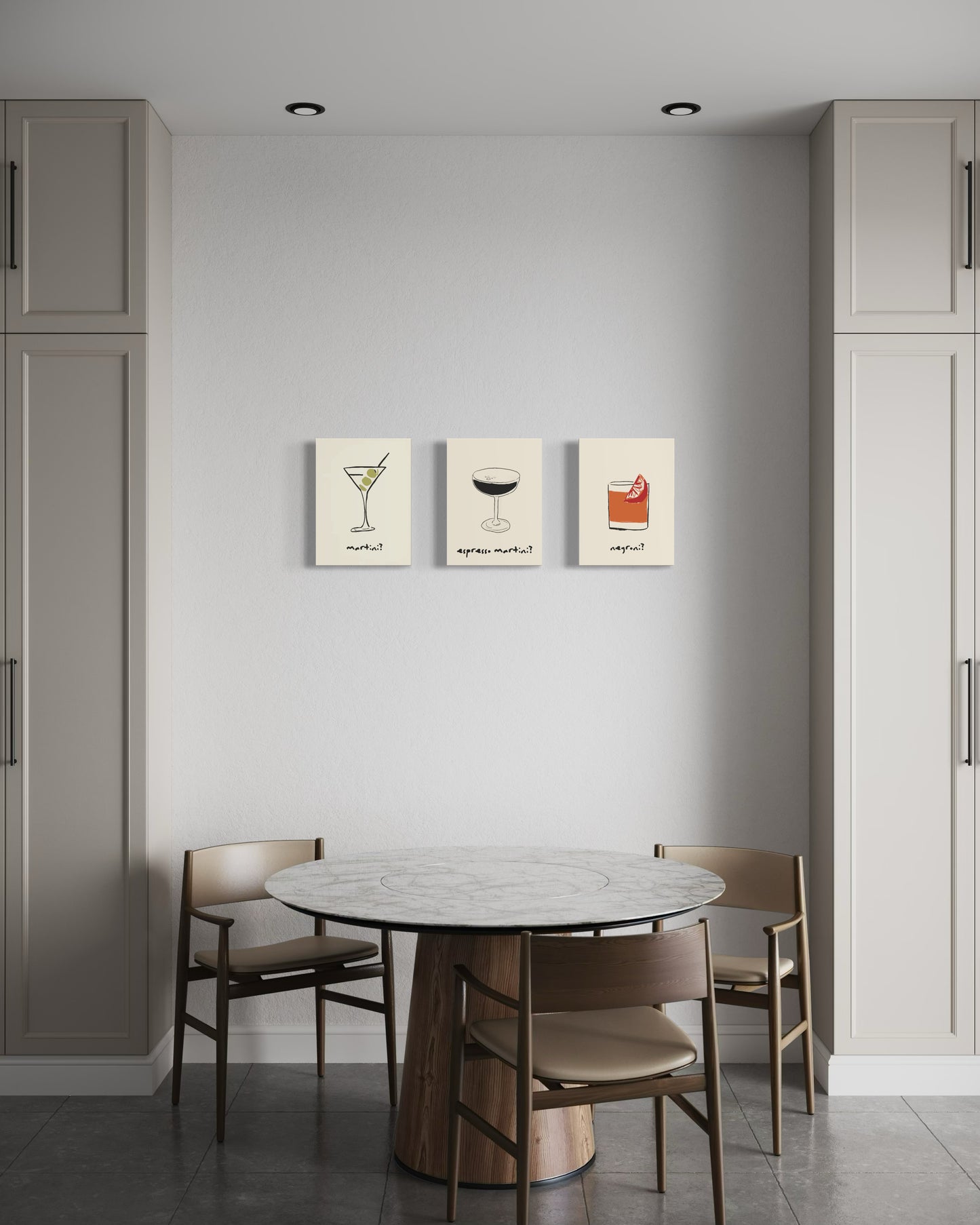 Set de 3 Cuadros Canvas – Cocteles Clásicos