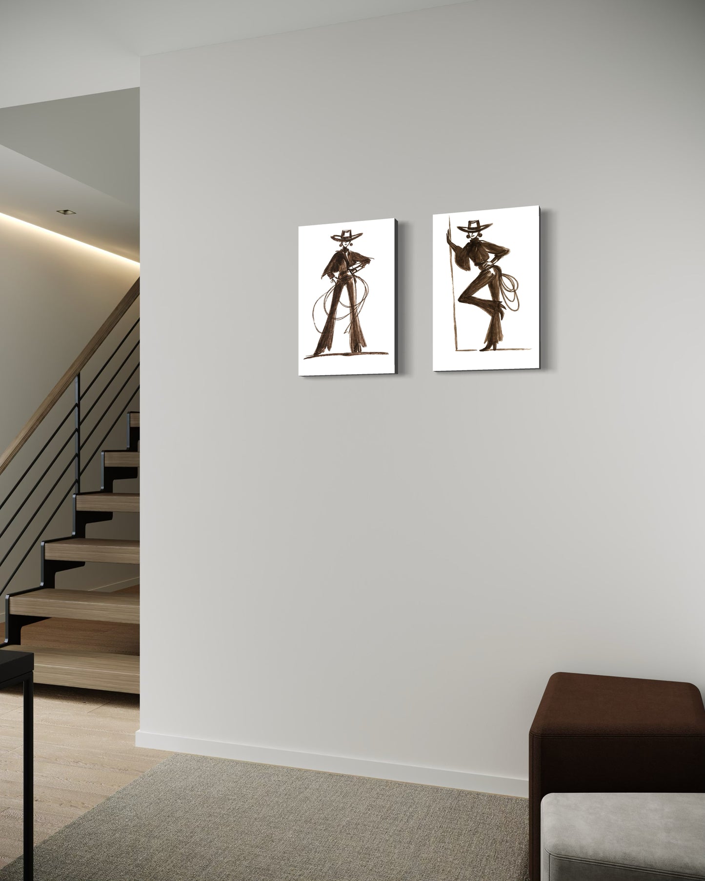 Set de 2 - Cowgirl with Lassos