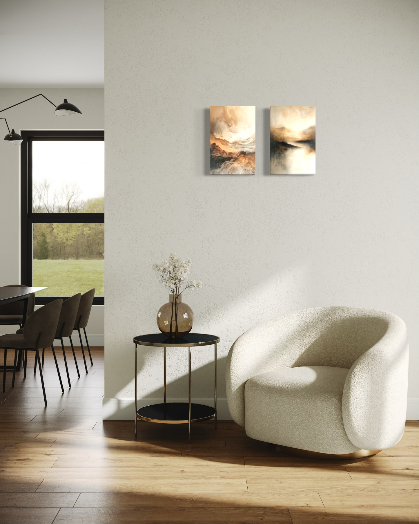 Set de 2 Cuadros – Arte Moderno Wabi Sabi