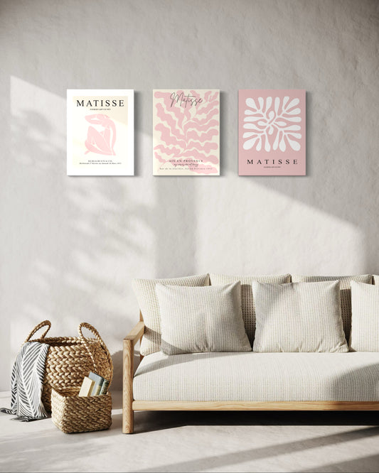 Set de 3 Cuadros Canvas - Matisse Pink