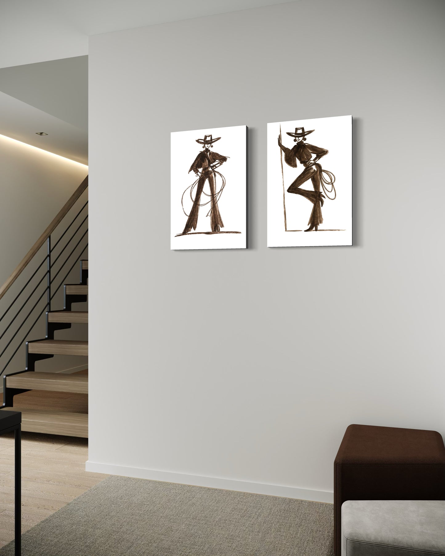 Set de 2 - Cowgirl with Lassos