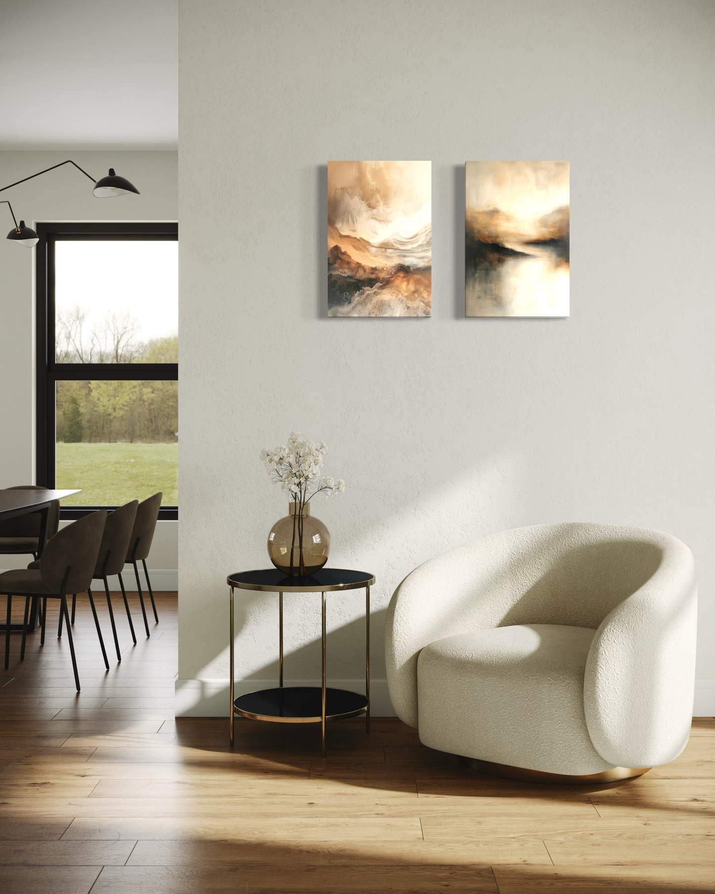 Set de 2 Cuadros – Arte Moderno Wabi Sabi