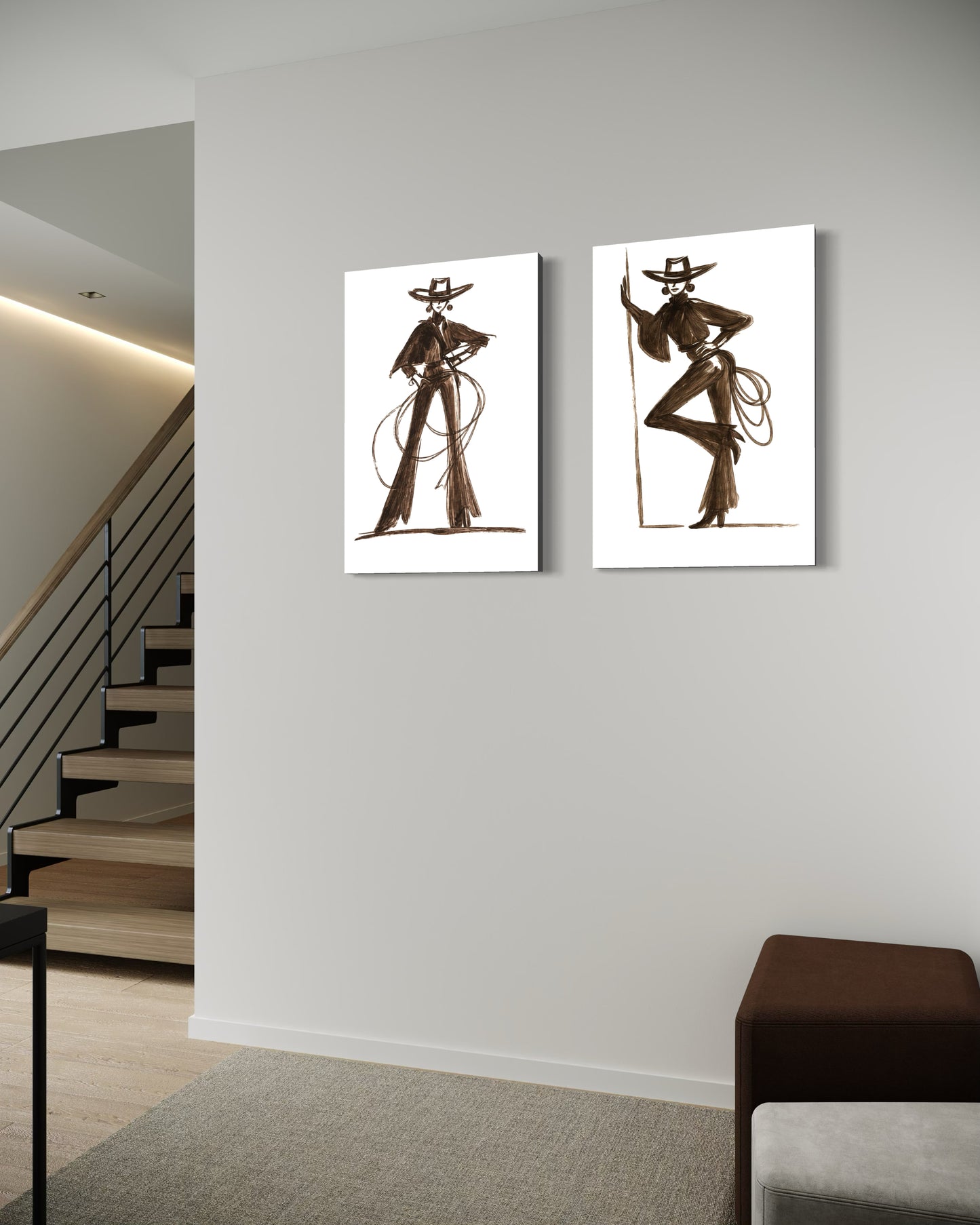 Set de 2 - Cowgirl with Lassos