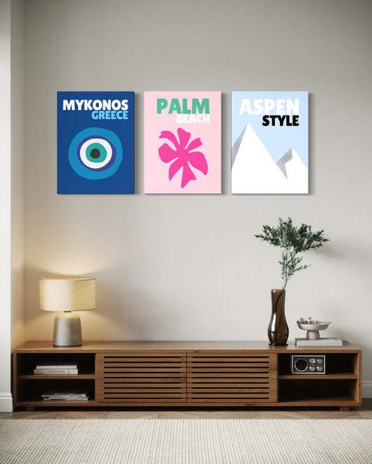 Set de 3 Cuadros Canvas - Travel