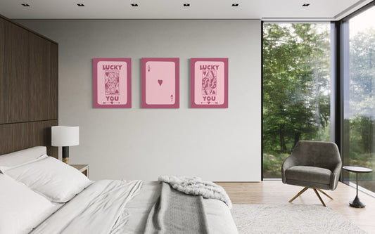 Set de 3 Cuadros Canvas – Pink Cards