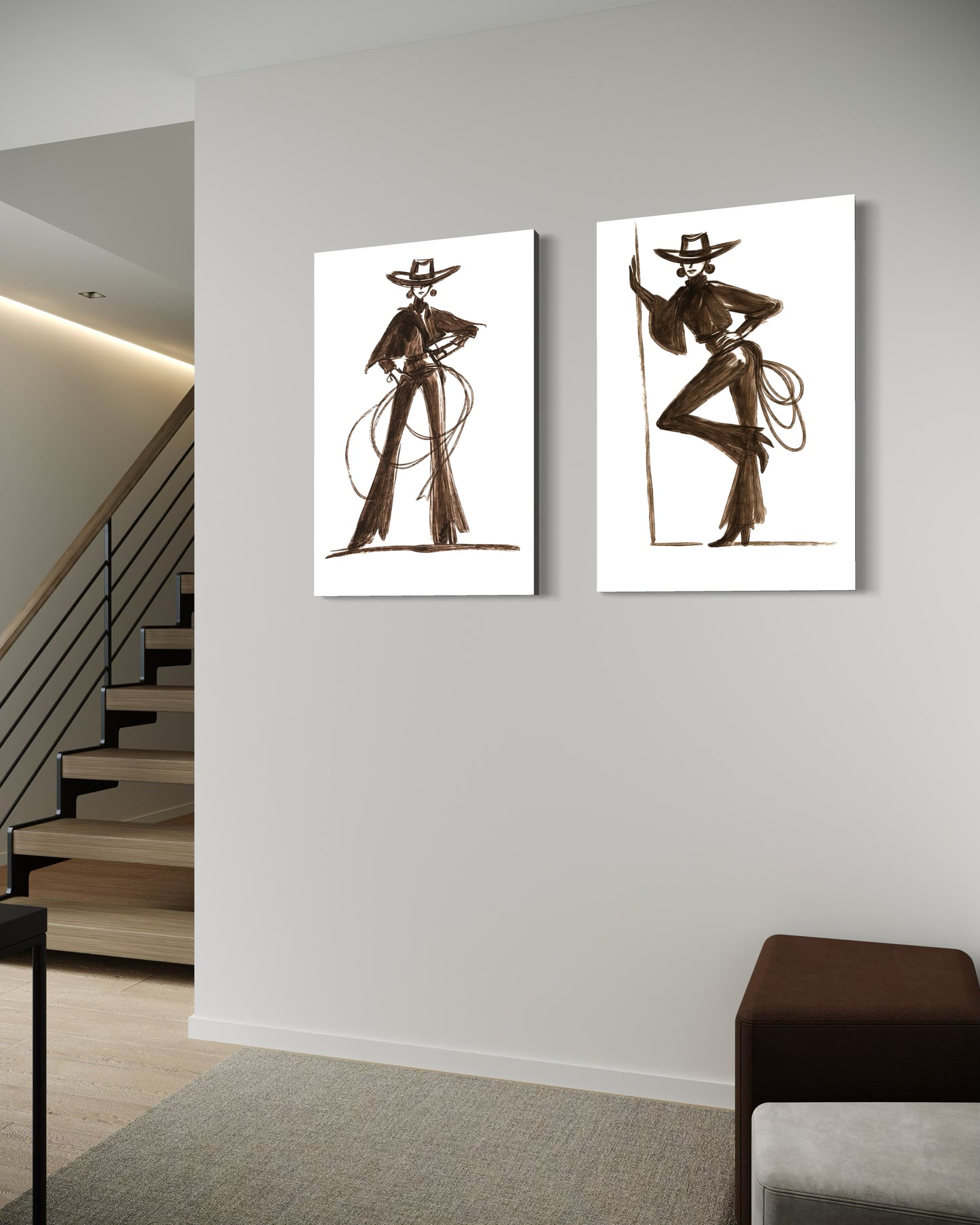 Set de 2 - Cowgirl with Lassos