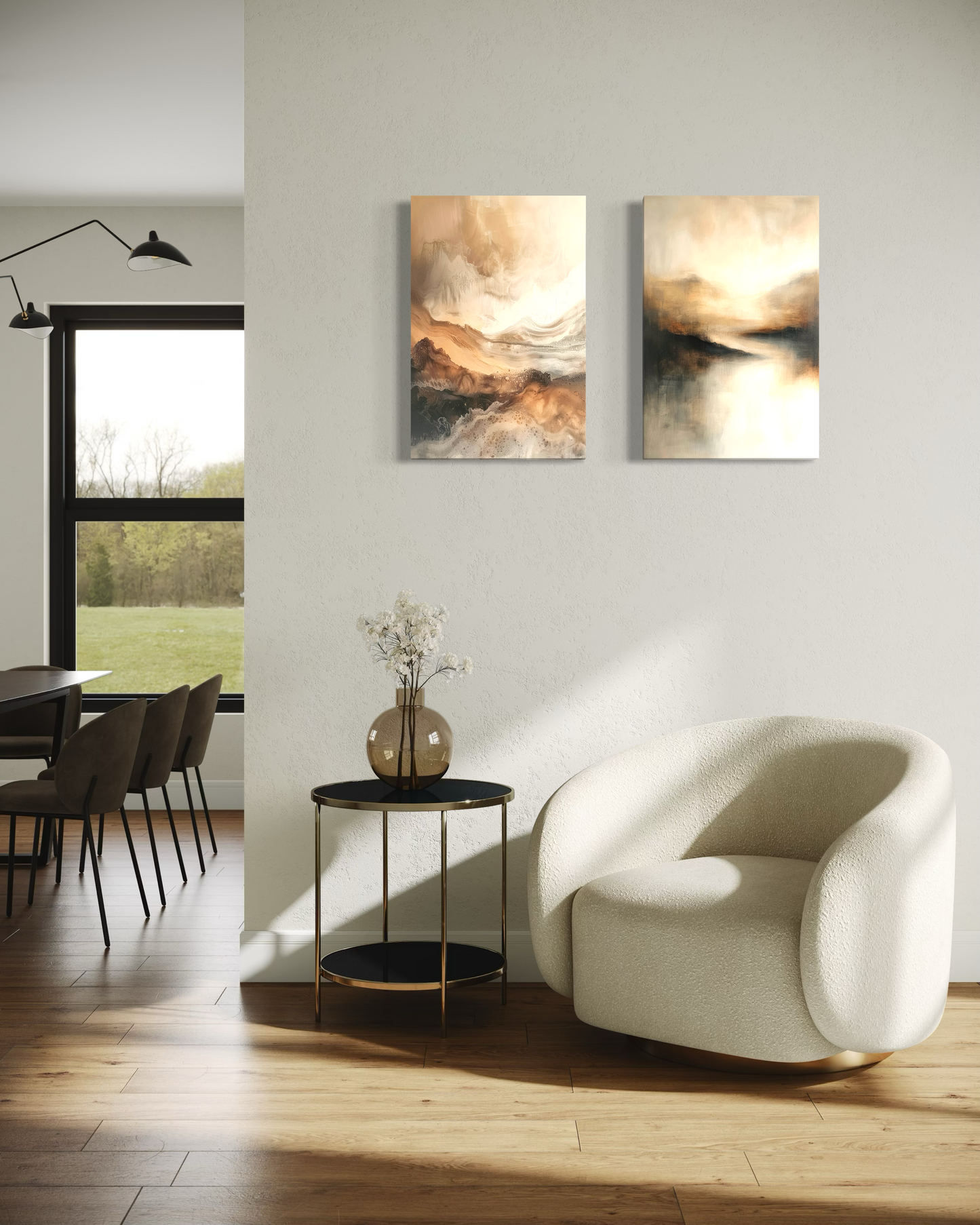 Set de 2 Cuadros – Arte Moderno Wabi Sabi