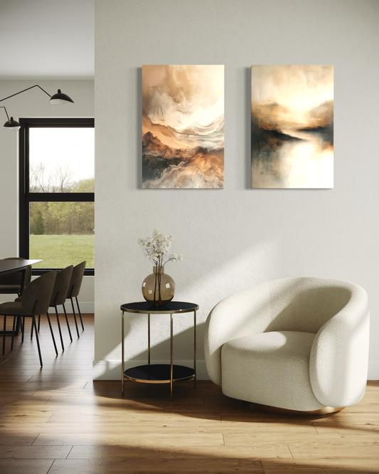 Set de 2 Cuadros – Arte Moderno Wabi Sabi